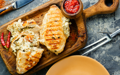 Fyldt kyllingebryst med Pesto Peperoncino og flødeost